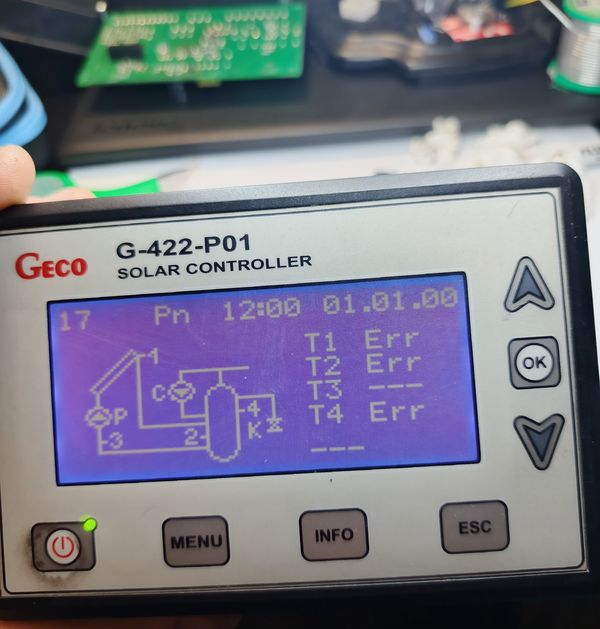 Sterownik Geco G422 - naprawa, serwis instalacji solarnych.